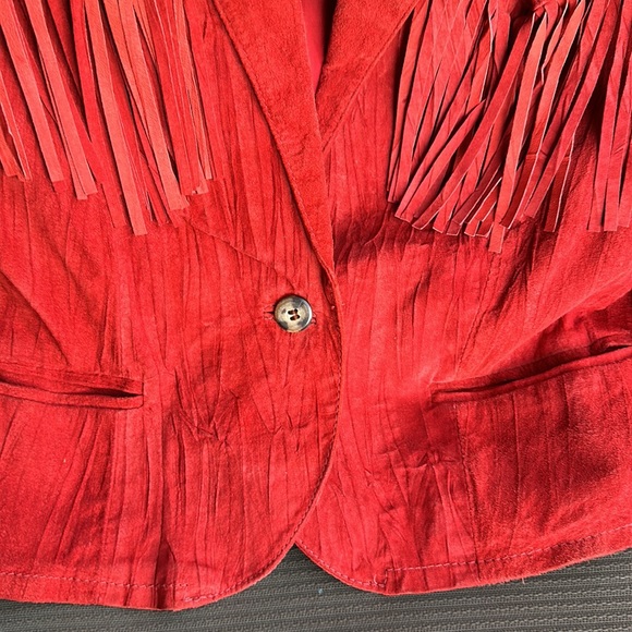 Vintage Leather Fringe Jacket M - Picture 8 of 10